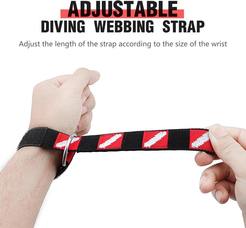 Dawitrly Wrist Strap, Adjustable Wristband with Stainless Steel D Ring, Suitable for Dive Lights, Flashlights, Cameras, Compass, Dive Slates, for Divers and Snorkelers (2 Pack) - Image 5